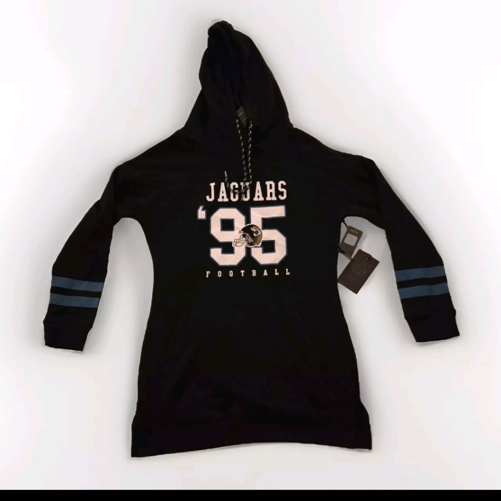 Jaguars '95 Football Black Hoodie Women's Jacksonville Jaguars Tunic Hoodie Pull